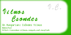 vilmos csondes business card